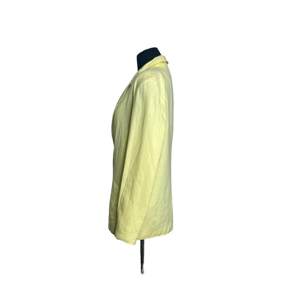 Beulah yellow linen one buttoned line blazer size M - Picture 9 of 10